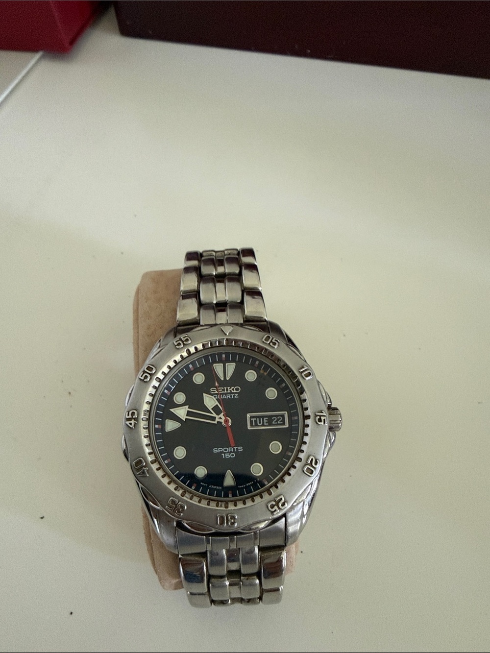Seiko Men's Stainless Steel Sports Watch - Black Dial